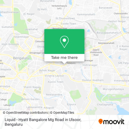 Liquid - Hyatt Bangalore Mg Road in Ulsoor map