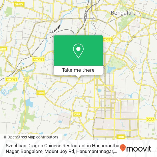 Szechuan Dragon Chinese Restaurant in Hanumantha Nagar, Bangalore, Mount Joy Rd, Hanumanthnagar, Ba map