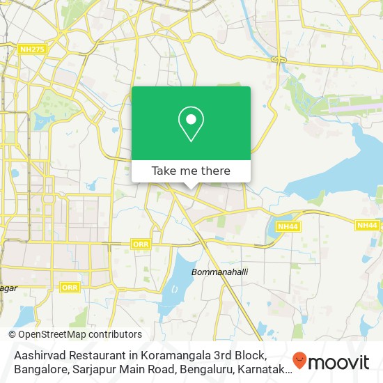 Aashirvad Restaurant in Koramangala 3rd Block, Bangalore, Sarjapur Main Road, Bengaluru, Karnataka map