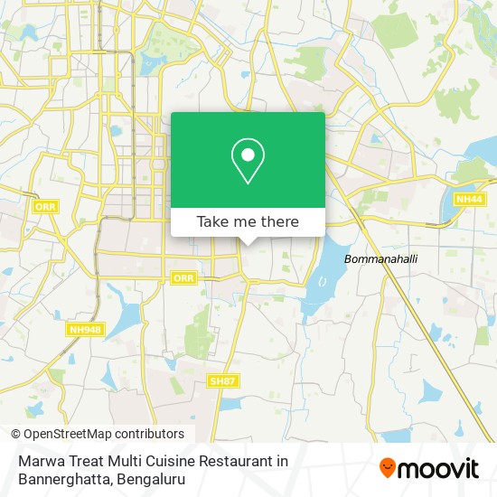 Marwa Treat Multi Cuisine Restaurant in Bannerghatta map