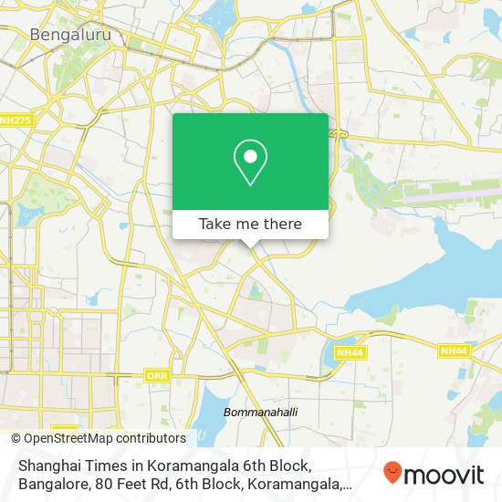 Shanghai Times in Koramangala 6th Block, Bangalore, 80 Feet Rd, 6th Block, Koramangala, Bengaluru, map