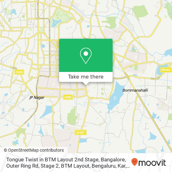 Tongue Twist in BTM Layout 2nd Stage, Bangalore, Outer Ring Rd, Stage 2, BTM Layout, Bengaluru, Kar map