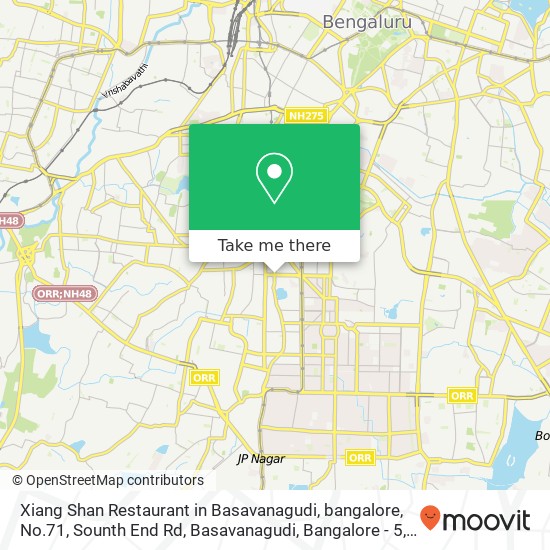 Xiang Shan Restaurant in Basavanagudi, bangalore, No.71, Sounth End Rd, Basavanagudi, Bangalore - 5 map