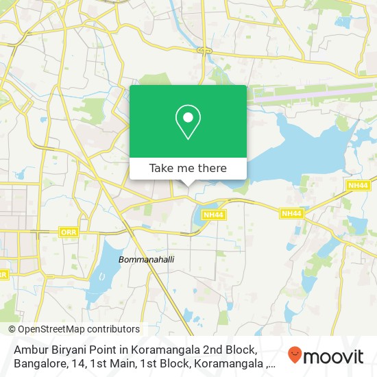 Ambur Biryani Point in Koramangala 2nd Block, Bangalore, 14, 1st Main, 1st Block, Koramangala , Beh map