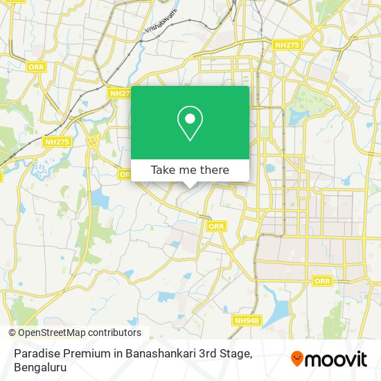 Paradise Premium in Banashankari 3rd Stage map