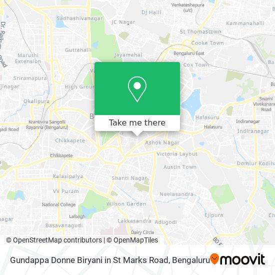 Gundappa Donne Biryani in St Marks Road map