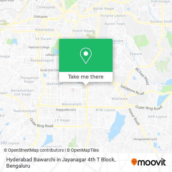 Hyderabad Bawarchi in Jayanagar 4th T Block map