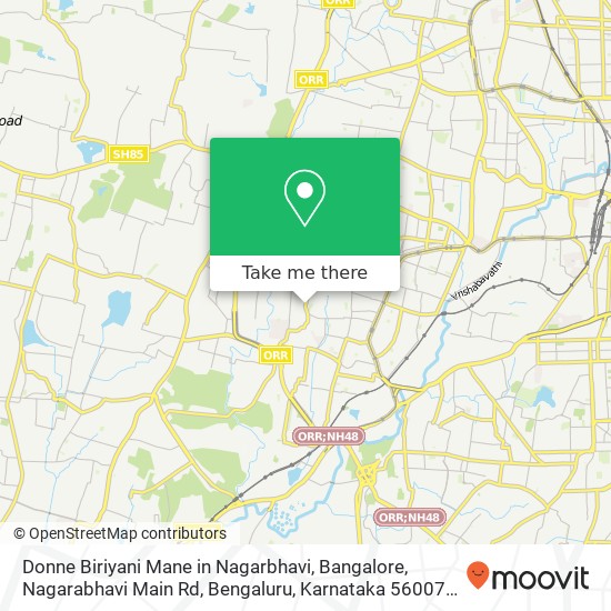 Donne Biriyani Mane in Nagarbhavi, Bangalore, Nagarabhavi Main Rd, Bengaluru, Karnataka 560072, Ind map
