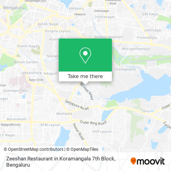 Zeeshan Restaurant in Koramangala 7th Block map