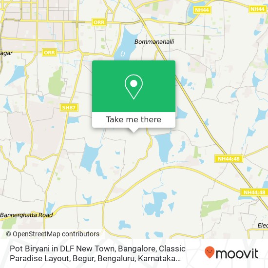Pot Biryani in DLF New Town, Bangalore, Classic Paradise Layout, Begur, Bengaluru, Karnataka 560076 map