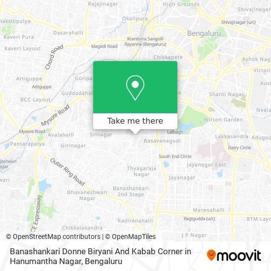 Banashankari Donne Biryani And Kabab Corner in Hanumantha Nagar map
