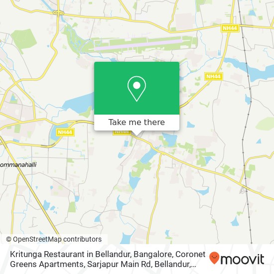 Kritunga Restaurant in Bellandur, Bangalore, Coronet Greens Apartments, Sarjapur Main Rd, Bellandur map