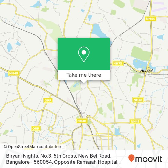 Biryani Nights, No.3, 6th Cross, New Bel Road, Bangalore - 560054, Opposite Ramaiah Hospital Gate map