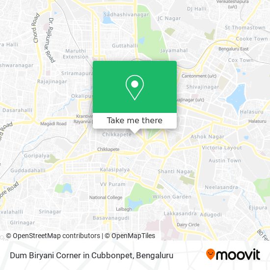 Dum Biryani Corner in Cubbonpet map