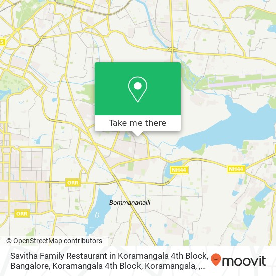 Savitha Family Restaurant in Koramangala 4th Block, Bangalore, Koramangala 4th Block, Koramangala, map