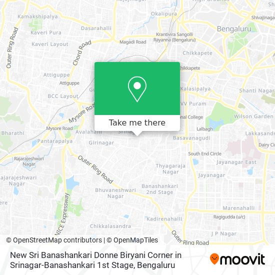 New Sri Banashankari Donne Biryani Corner in Srinagar-Banashankari 1st Stage map