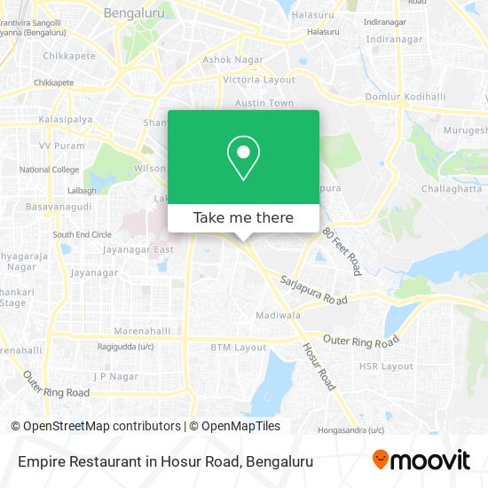 Empire Restaurant in Hosur Road map