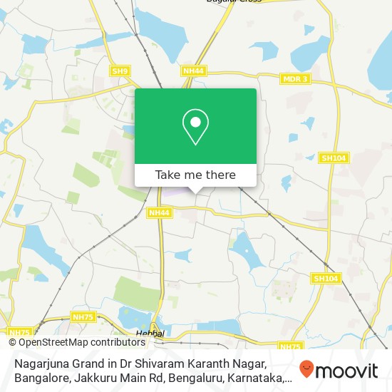 Nagarjuna Grand in Dr Shivaram Karanth Nagar, Bangalore, Jakkuru Main Rd, Bengaluru, Karnataka, Ind map