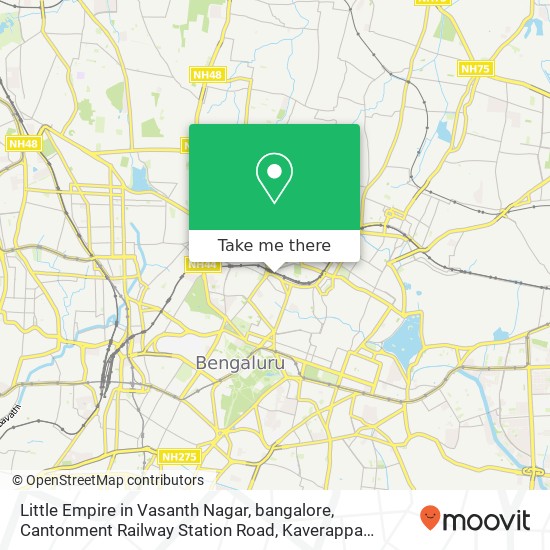 Little Empire in Vasanth Nagar, bangalore, Cantonment Railway Station Road, Kaverappa Layout, ವಸಂತ map