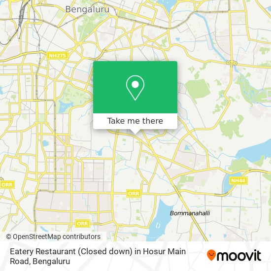 Eatery Restaurant (Closed down) in Hosur Main Road map