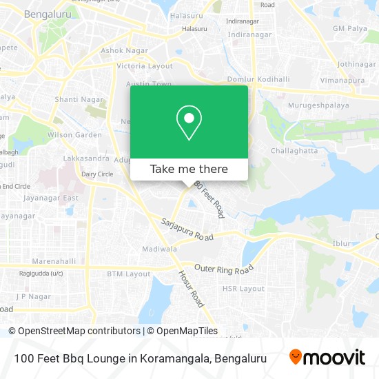 100 Feet Bbq Lounge in Koramangala map