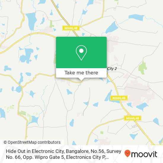 Hide Out in Electronic City, Bangalore, No.56, Survey No. 66, Opp. Wipro Gate 5, Electronics City P map