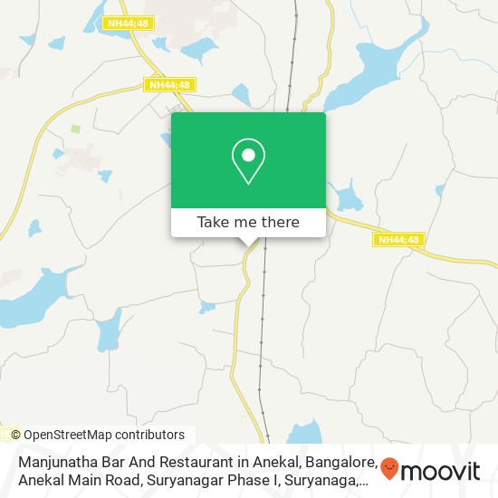 Manjunatha Bar And Restaurant in Anekal, Bangalore, Anekal Main Road, Suryanagar Phase I, Suryanaga map