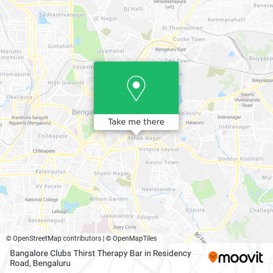 Bangalore Clubs Thirst Therapy Bar in Residency Road map