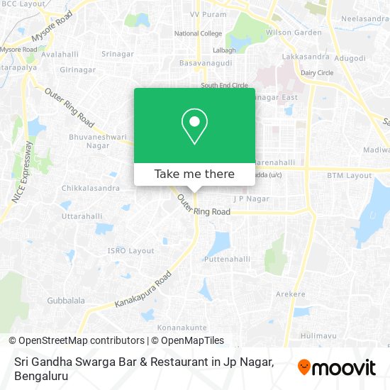 Sri Gandha Swarga Bar & Restaurant in Jp Nagar map