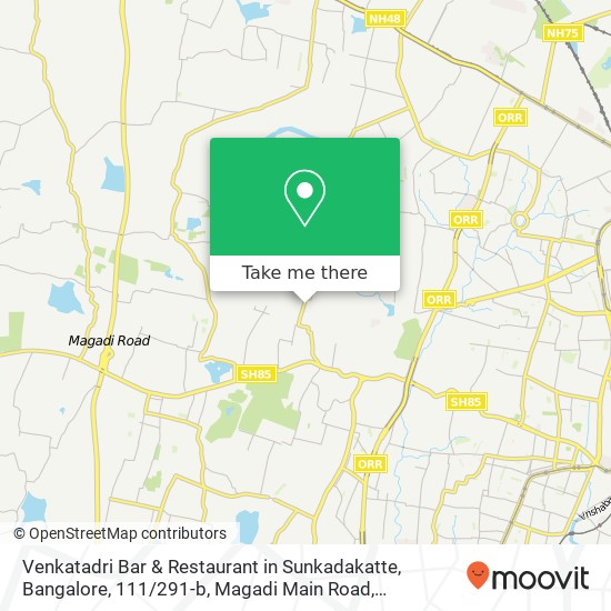 Venkatadri Bar & Restaurant in Sunkadakatte, Bangalore, 111 / 291-b, Magadi Main Road, Hegganahalli, map