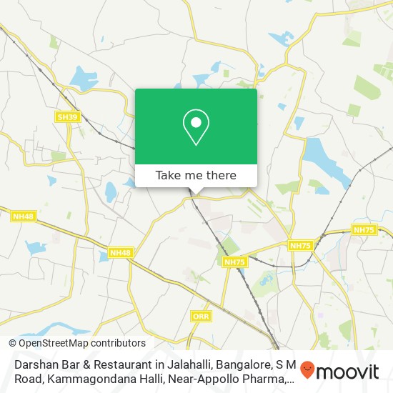 Darshan Bar & Restaurant in Jalahalli, Bangalore, S M Road, Kammagondana Halli, Near-Appollo Pharma map