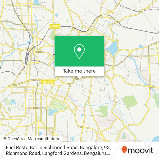 Fuel Resto Bar in Richmond Road, Bangalore, 93, Richmond Road, Langford Gardens, Bengaluru, Karnata map