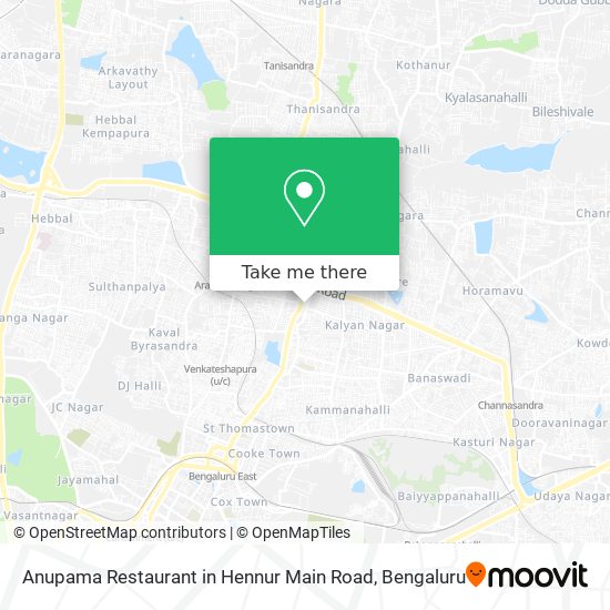 Anupama Restaurant in Hennur Main Road map