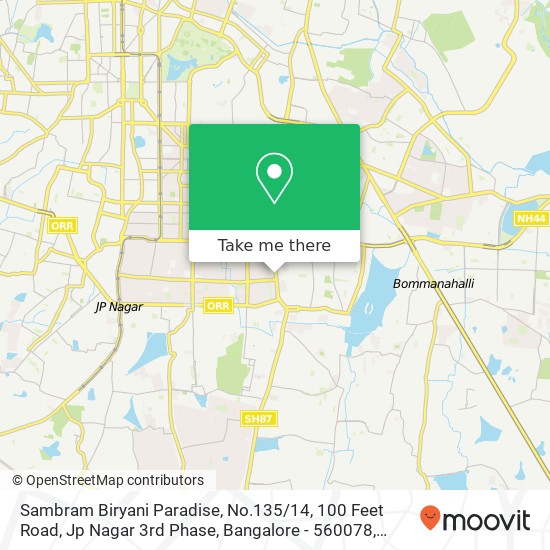 Sambram Biryani Paradise, No.135 / 14, 100 Feet Road, Jp Nagar 3rd Phase, Bangalore - 560078 map