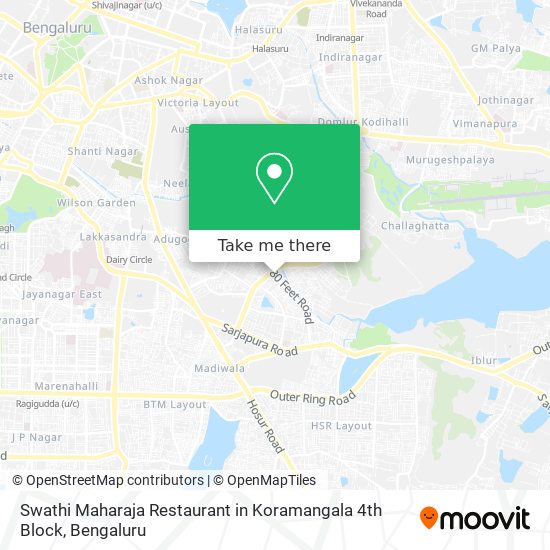 Swathi Maharaja Restaurant in Koramangala 4th Block map