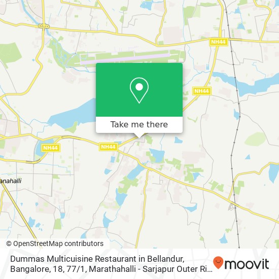 Dummas Multicuisine Restaurant in Bellandur, Bangalore, 18, 77 / 1, Marathahalli - Sarjapur Outer Rin map