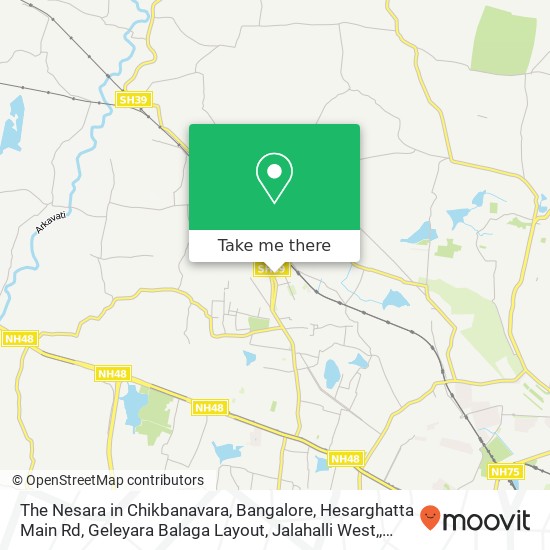 The Nesara in Chikbanavara, Bangalore, Hesarghatta Main Rd, Geleyara Balaga Layout, Jalahalli West, map