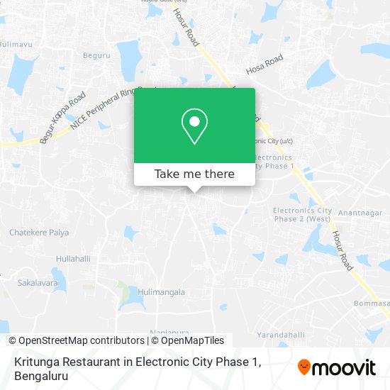 Kritunga Restaurant in Electronic City Phase 1 map