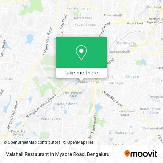 Vaishali Restaurant in Mysore Road map