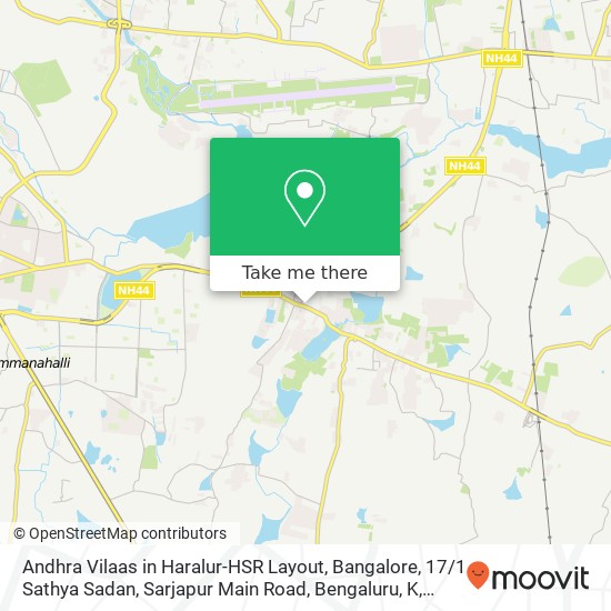 Andhra Vilaas in Haralur-HSR Layout, Bangalore, 17 / 1 Sathya Sadan, Sarjapur Main Road, Bengaluru, K map