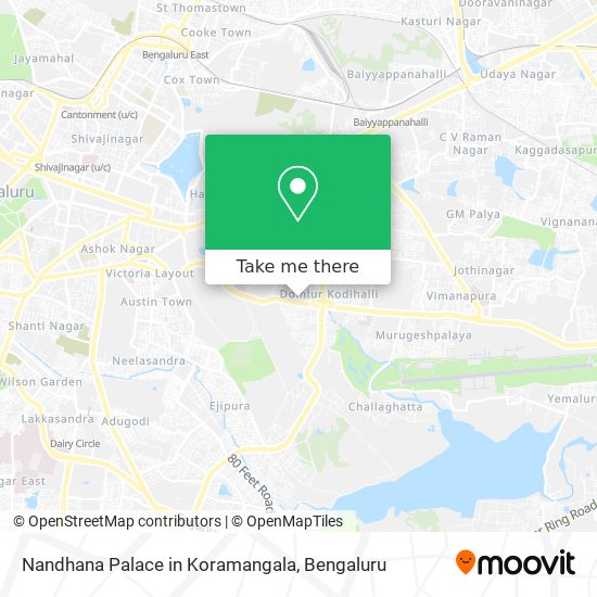 Nandhana Palace in Koramangala map