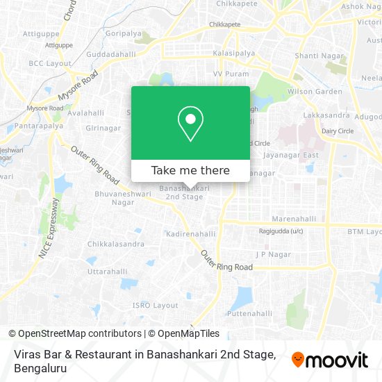 Viras Bar & Restaurant in Banashankari 2nd Stage map