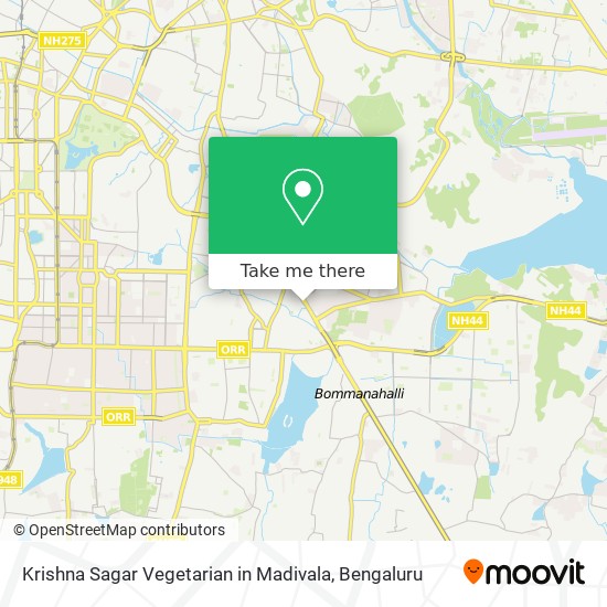 Krishna Sagar Vegetarian in Madivala map