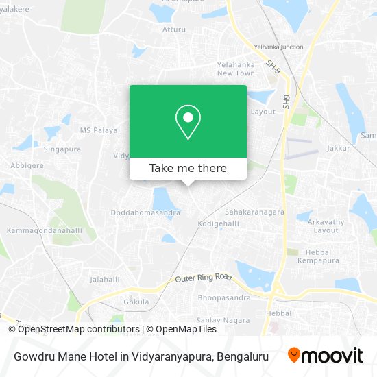 Gowdru Mane Hotel in Vidyaranyapura map