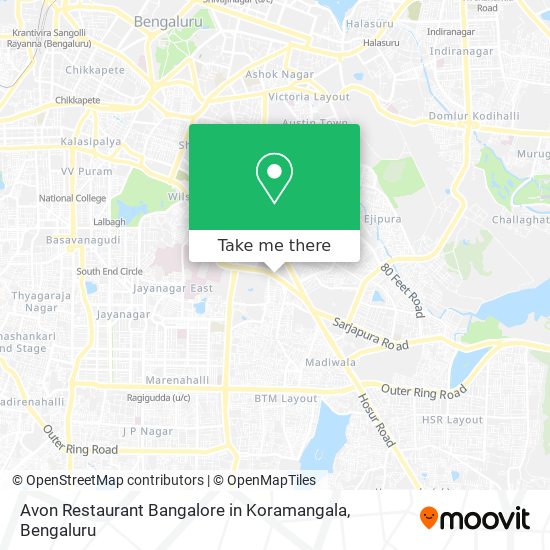 Avon Restaurant Bangalore in Koramangala map
