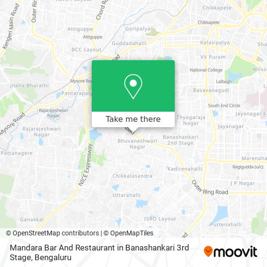 Mandara Bar And Restaurant in Banashankari 3rd Stage map