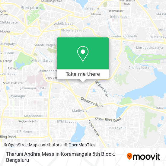 Tharuni Andhra Mess in Koramangala 5th Block map