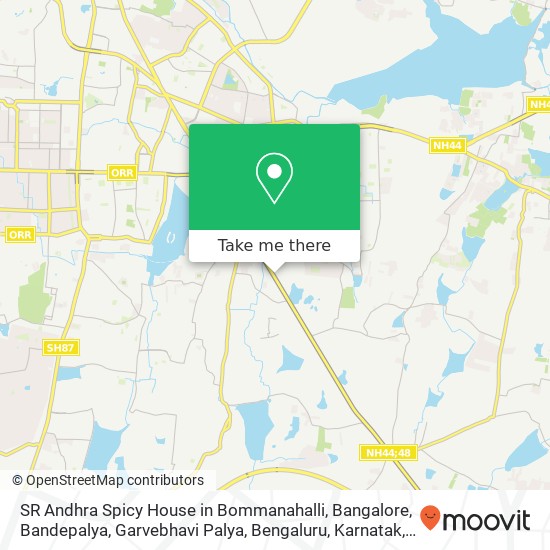 SR Andhra Spicy House in Bommanahalli, Bangalore, Bandepalya, Garvebhavi Palya, Bengaluru, Karnatak map