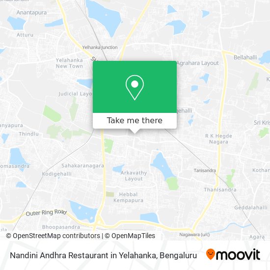 Nandini Andhra Restaurant in Yelahanka map