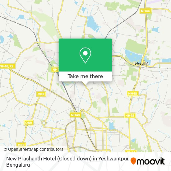 New Prashanth Hotel (Closed down) in Yeshwantpur map